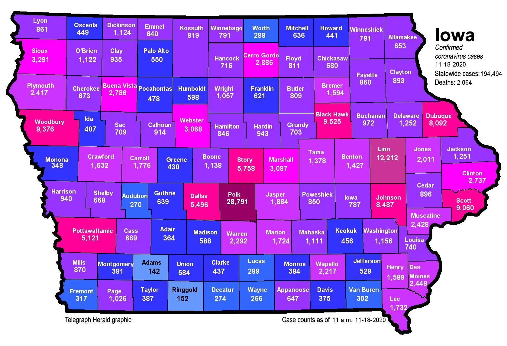 Where is COVID in Iowa? (11/18/20)